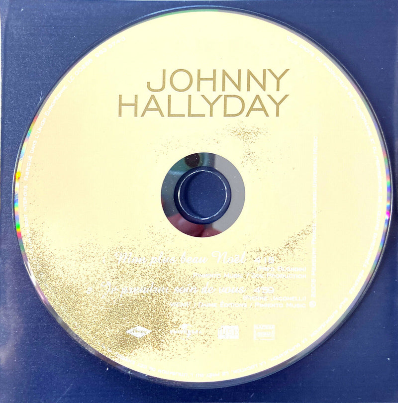 Johnny Hallyday ‎CD Single Mon Plus Beau Noël - France (VG+/VG+)