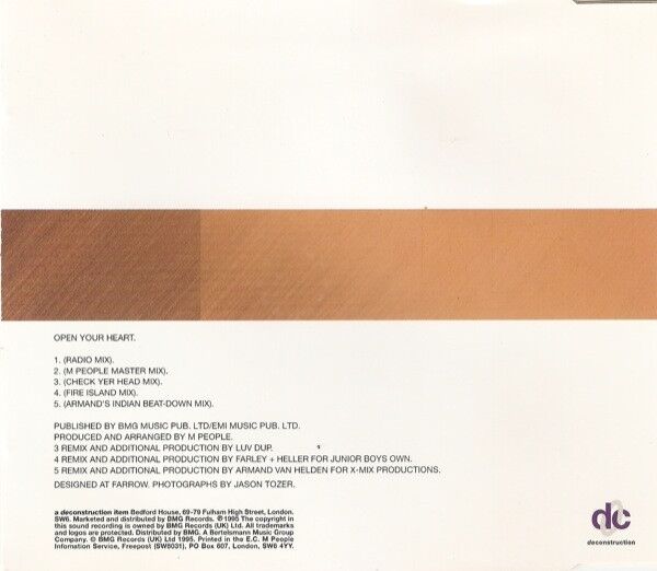 M People ‎Maxi CD Open Your Heart - Europe (M/EX)