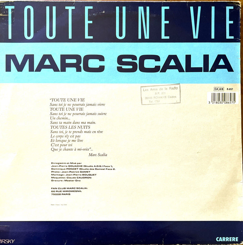 Marc Scalia 12" Toute Une Vie