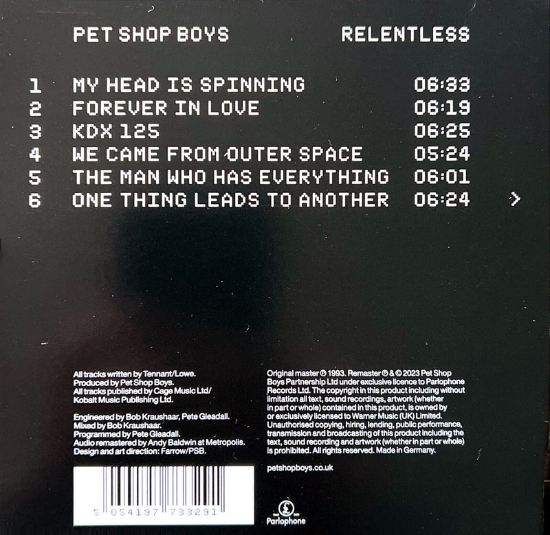 Pet Shop Boys CD Relentless