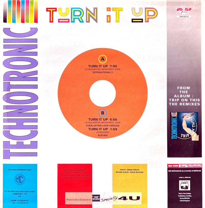 Technotronic Featuring Melissa & Einstein 12" Turn It Up