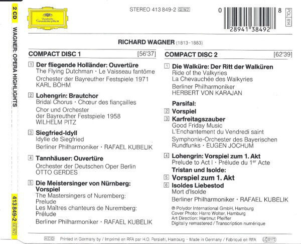 Richard Wagner ‎2xCD Ouvertüren, Vorspiele U.A. - Germany (VG/EX)