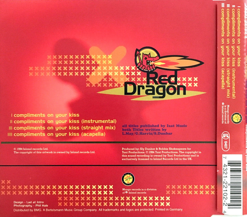 Red Dragon With Brian & Tony Gold ‎Maxi CD Compliments On Your Kiss - Europe