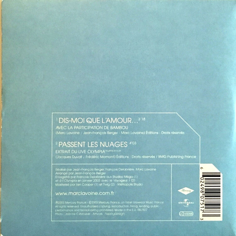 Marc Lavoine ‎CD Single Dis-Moi Que L'Amour - France (EX+/VG+)