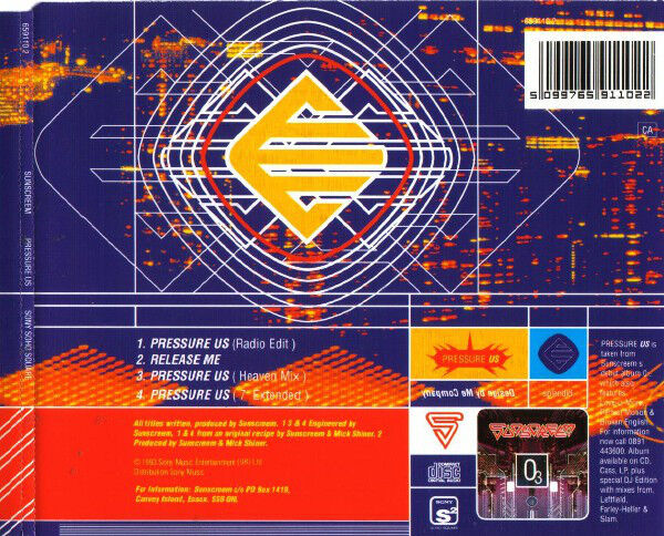 Sunscreem Maxi CD - CD1 - Pressure US - England (M/VG)