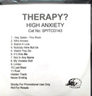Therapy? ‎CDr High Anxiety - Promo - England (EX/M)