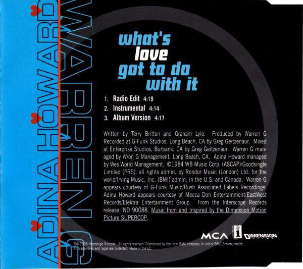 Warren G Featuring Adina Howard ‎Maxi CD What's Love Got To Do With It - Europe