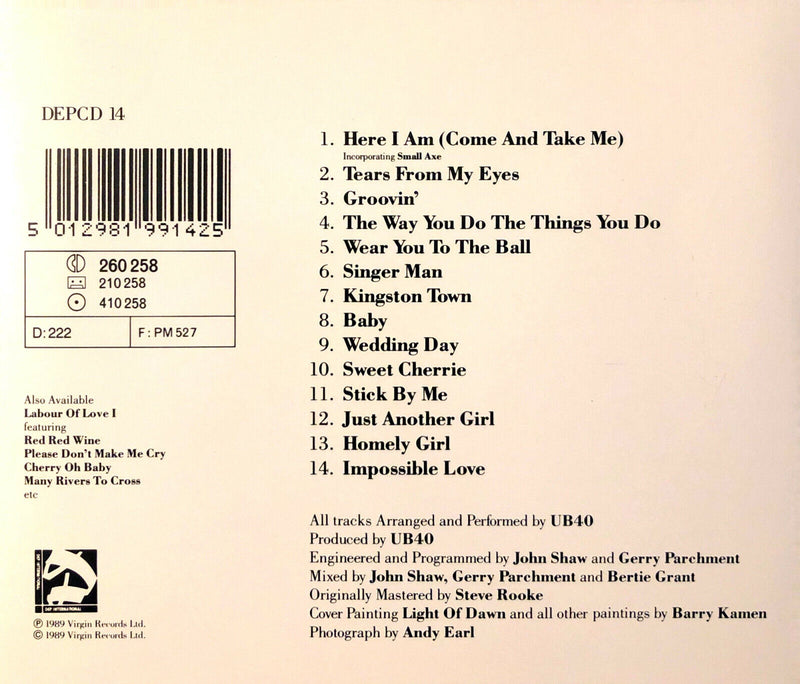UB40 ‎CD Labour Of Love II - Partially Mixed, SONOPRESS - Germany (EX+/EX+)
