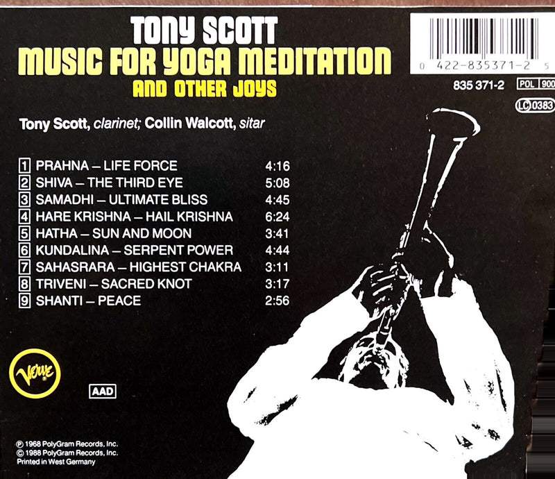 Tony Scott CD Music For Yoga Meditation And Other Joys