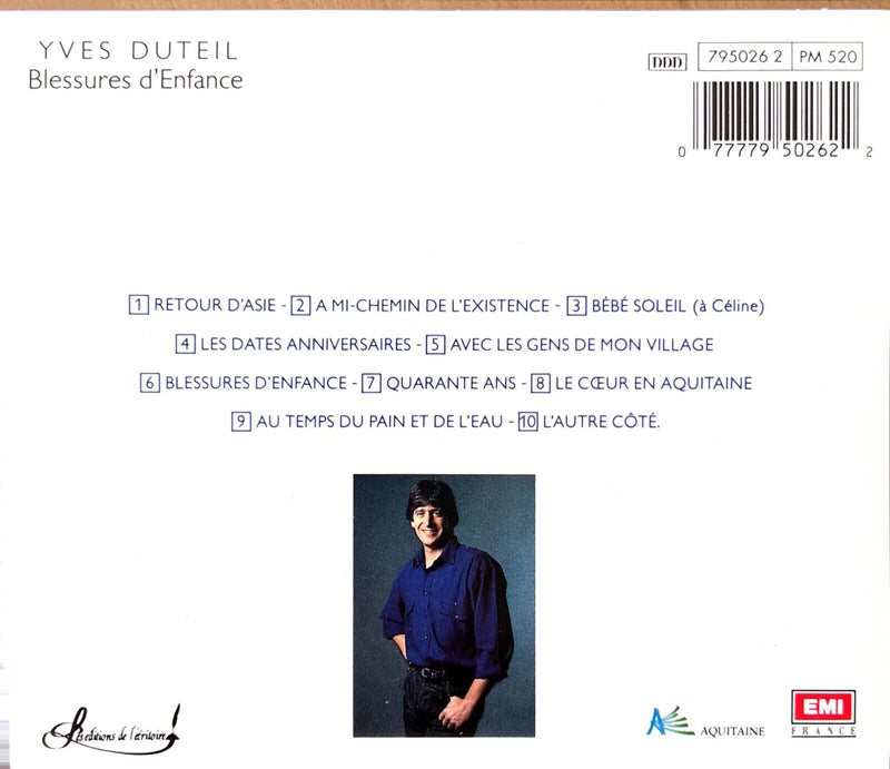 Yves Duteil CD Blessures D'Enfance