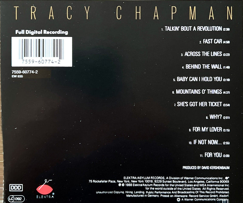Tracy Chapman CD Tracy Chapman
