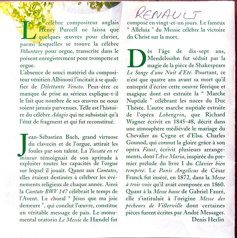 Compilation CD Les Plus Belles Musiques De Mariage