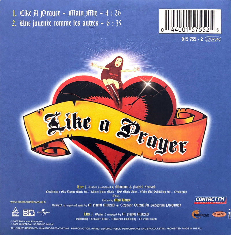 Mad'house ‎CD Single Like A Prayer - France (EX/EX)