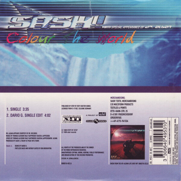 Sash! ‎CD Single Colour The World - Europe (EX/EX)