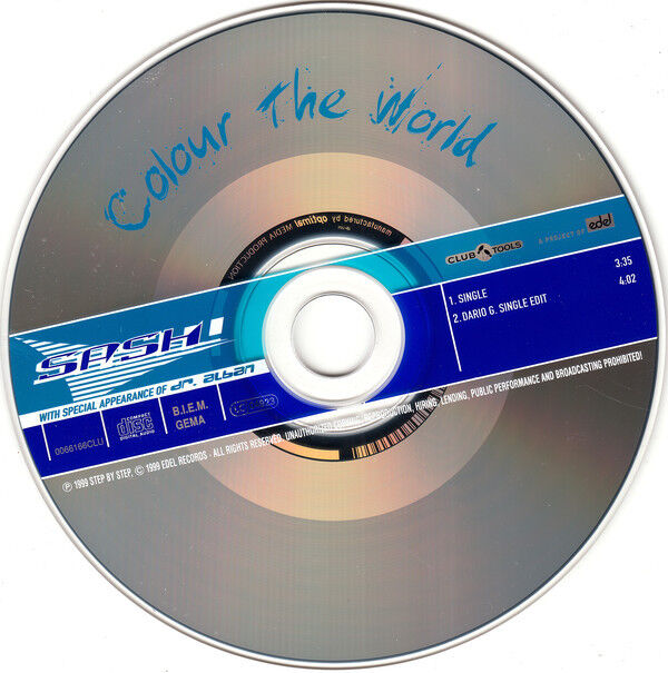 Sash! ‎CD Single Colour The World - Europe (EX/EX)