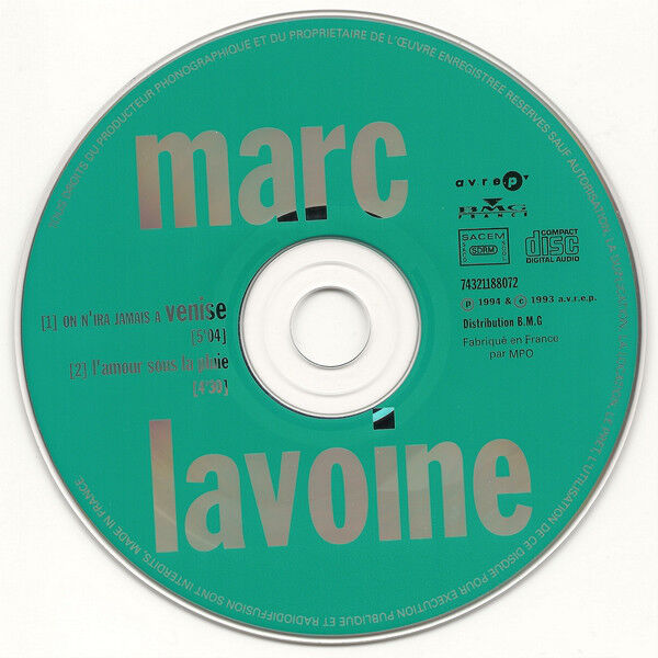 Marc Lavoine CD Single On N'Ira Jamais À Venise - France (EX/EX)