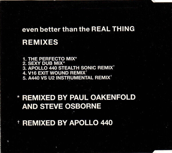U2 ‎Maxi CD Even Better Than The Real Thing (Remixes) - Europe (EX+/EX)