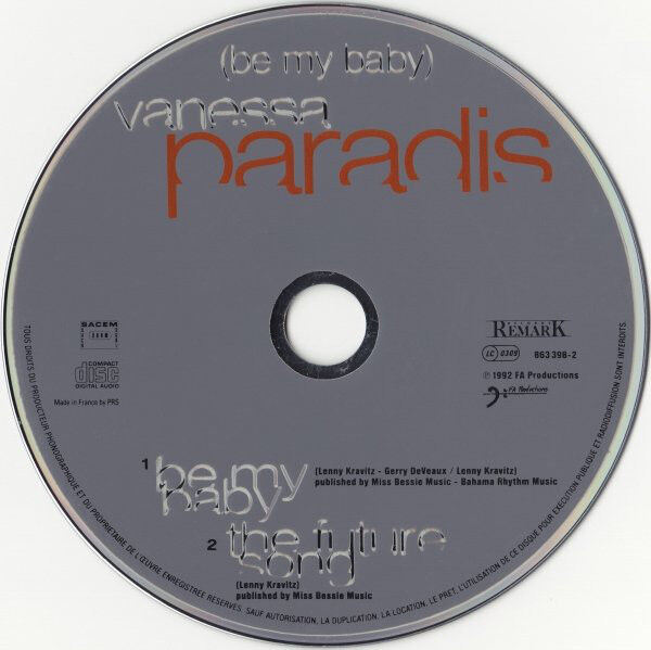 Vanessa Paradis CD Single Be My Baby - France (EX+/EX+)