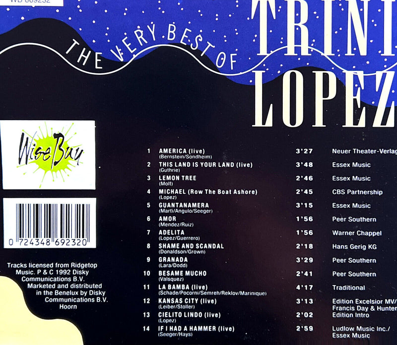 Trini Lopez CD The Very Best Of Trini Lopez