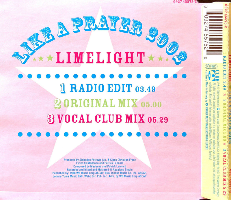 Limelight Maxi CD Like A Prayer 2002 - Europe (M/VG+)