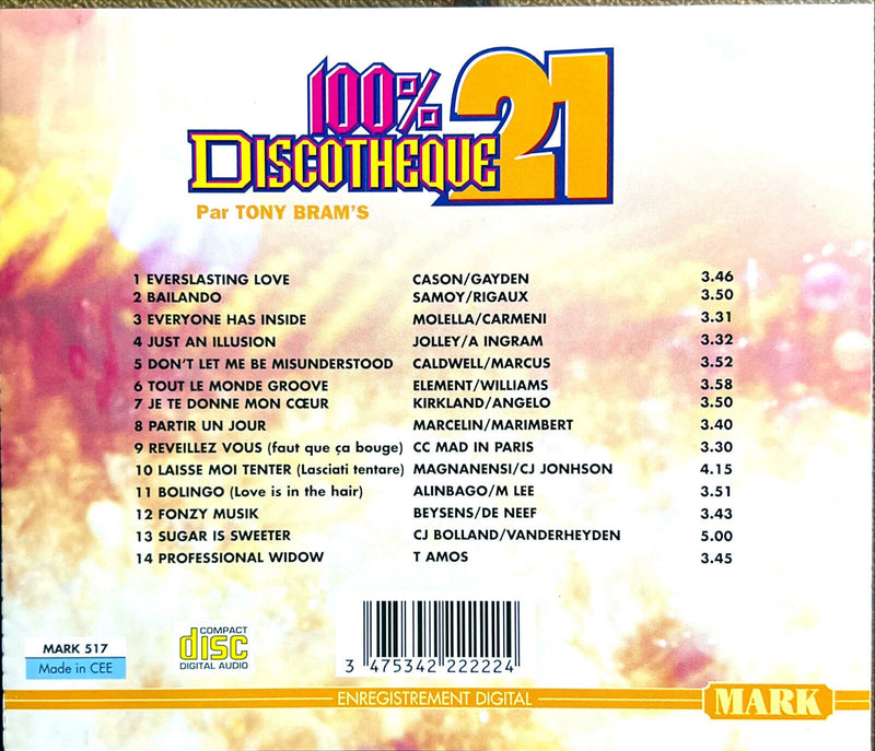 Tony Bram's, Son Orchestre Et Ses Chanteurs CD 100% Discothèque 21