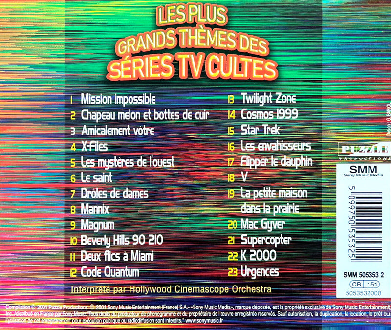 Compilation CD Les Plus Grands Thèmes Des Séries Tv Cultes