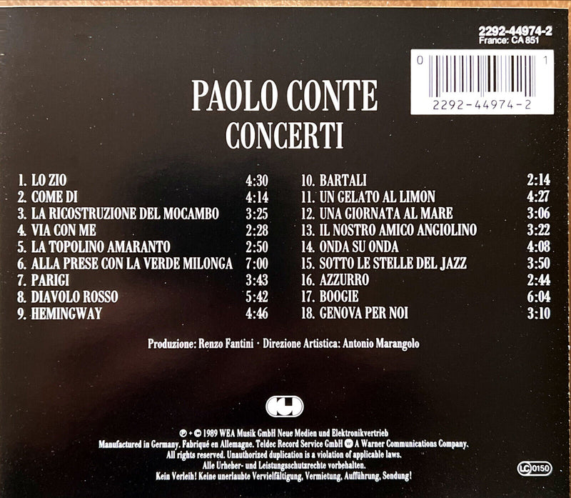 Paolo Conte CD Concerti