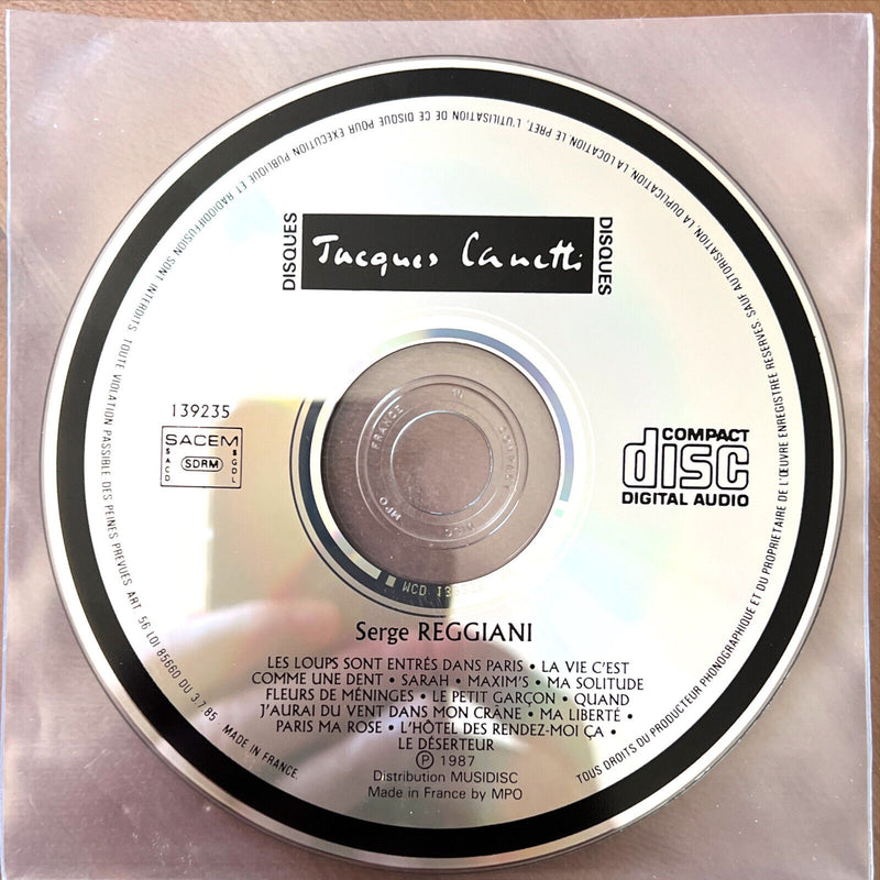 Serge Reggiani CD Jacques Canetti Présente Serge Reggiani