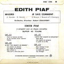 Edith Piaf ‎7" Milord - France (EX/EX+)