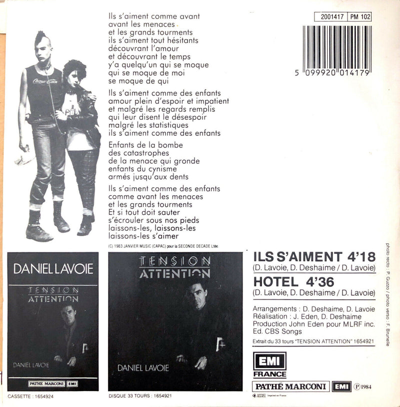 Daniel Lavoie 7" Ils S'Aiment - France (EX/M)