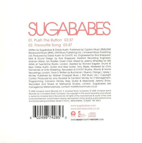 Sugababes CD Single Push The Button - Europe (EX/EX)