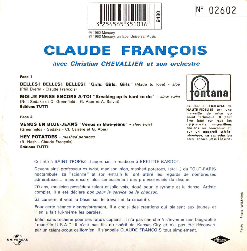 Claude François CD Single Belles! Belles! Belles! - Vinyl Replica - France