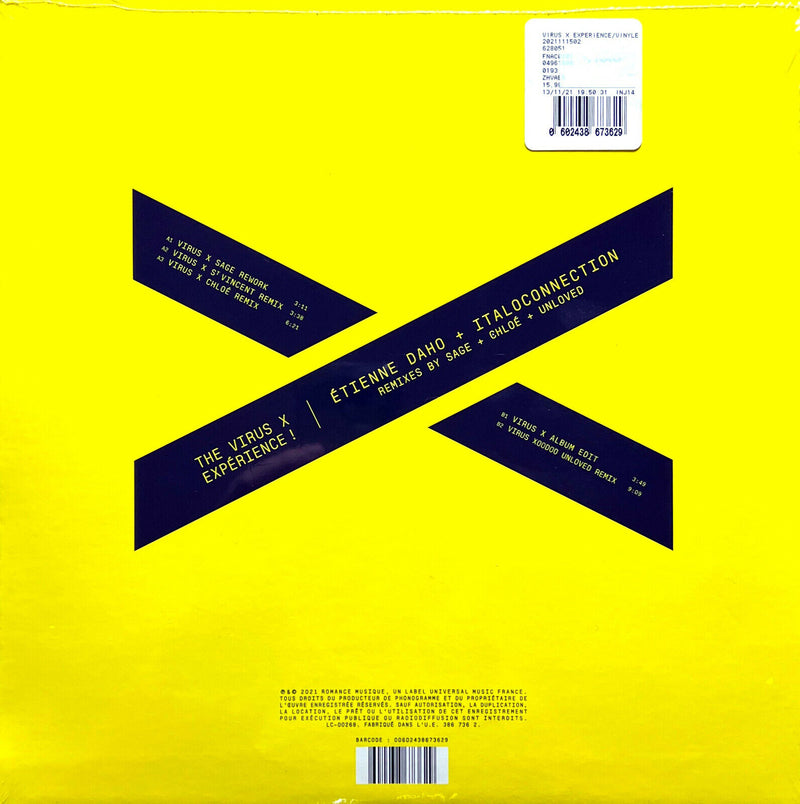 Etienne Daho, Italoconnection 10" The Virus X Expérience ! (Remixes By Sage + Ch