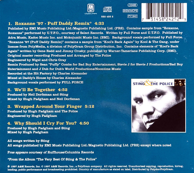 Sting & The Police Maxi CD Roxanne '97 (Puff Daddy Remix) - UK