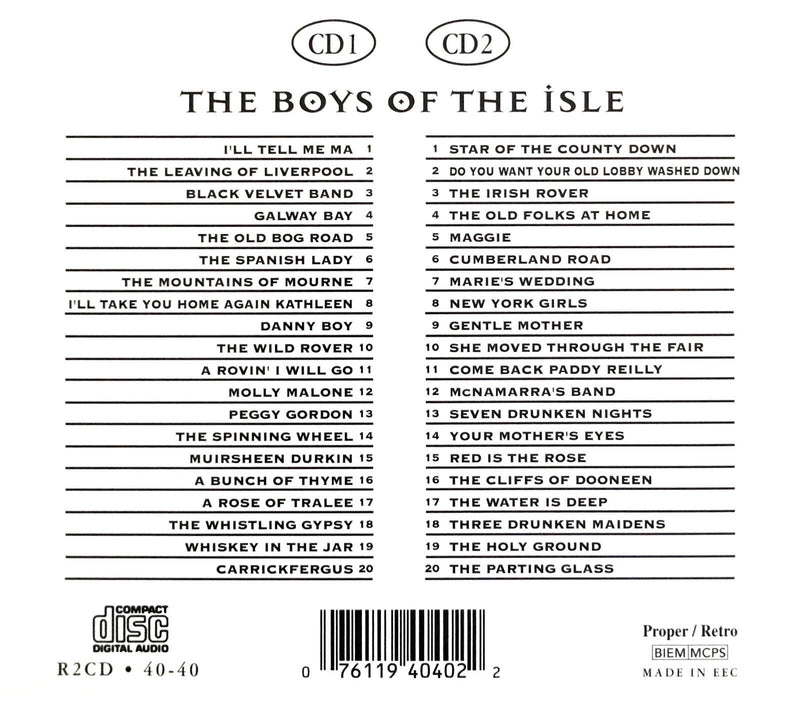 The Boys Of The Isle ‎2xCD 40 Favourite Irish Songs - Europe (M/EX+)