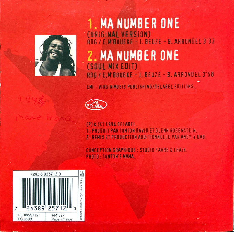 Tonton David CD Single Ma Number One - France (VG+/EX+)