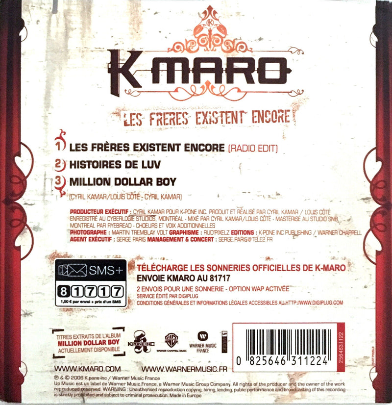 K-maro ‎CD Single Les Frères Existent Encore - Limited Edition - France (EX/EX)