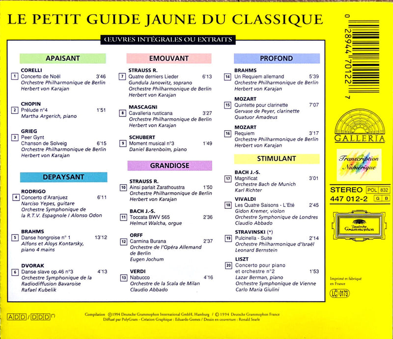 Various CD Le Petit Guide Jaune Du Classique