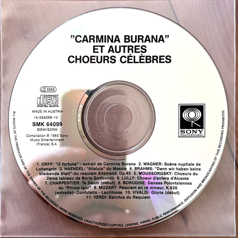 Various CD Carmina Burana Et Autres Chœurs Célèbres