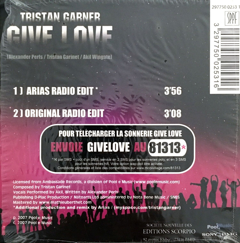 Tristan Garner ‎CD Single Give Love - France (EX+/EX+)