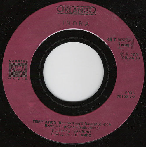 Indra ‎7" Temptation - France (EX+/EX+)