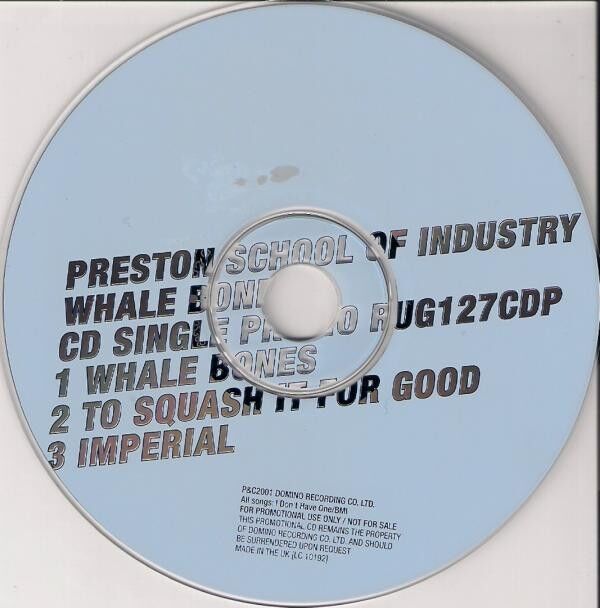 Preston School Of Industry Maxi CD Whale Bones - Promo - England (M/M)