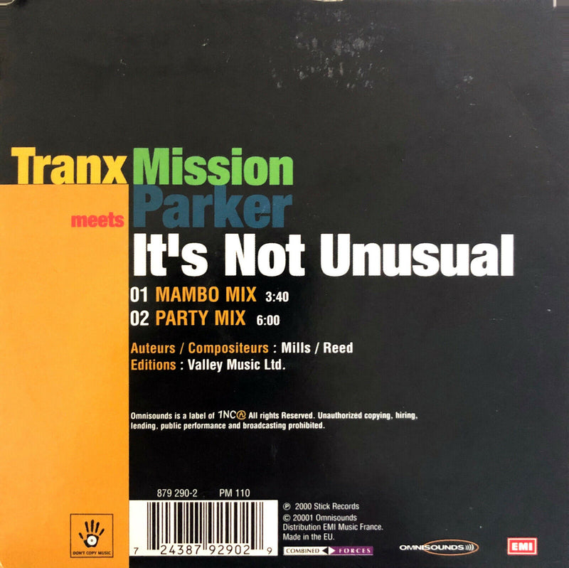 Tranx Mission Meets Parker CD Single It's Not Unusual - France (VG/VG)