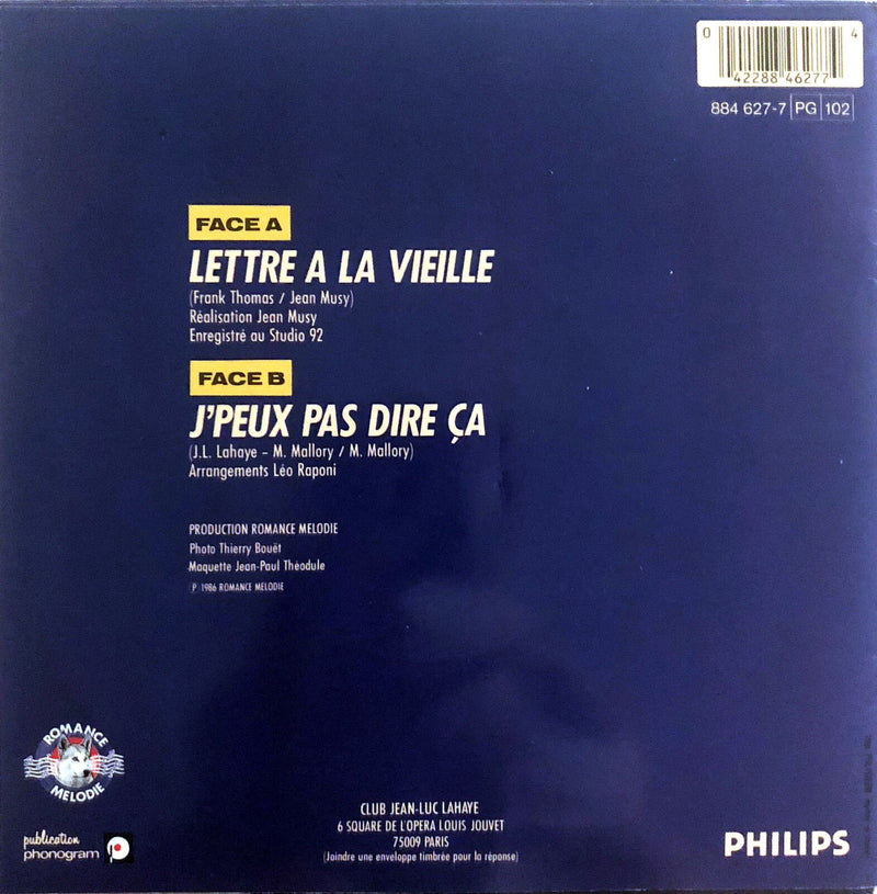 Jean-Luc Lahaye ‎7" Lettre A La Vieille - France (VG+/EX)