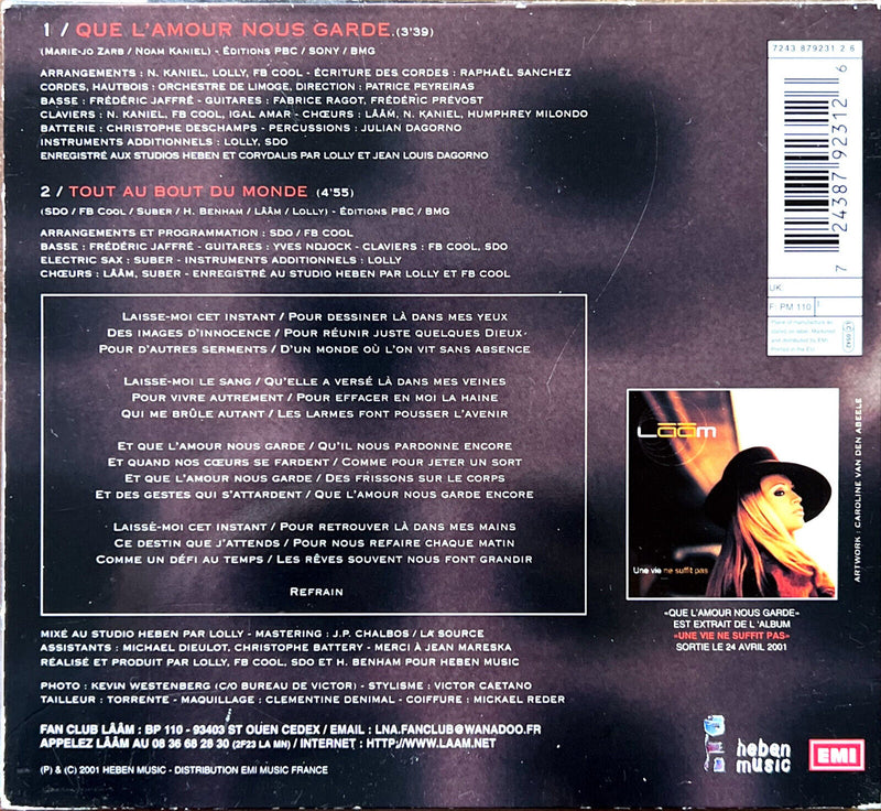 Lââm CD Single Que L'amour Nous Garde