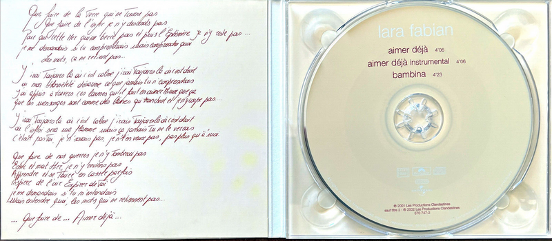 Lara Fabian CD Single Aimer Déjà - Limited Edition, Digipak