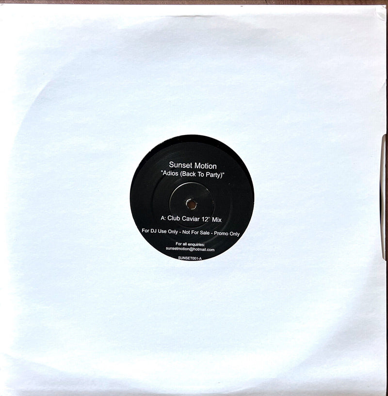 Sunset Motion 12" Adios (Back To Party) - Promo