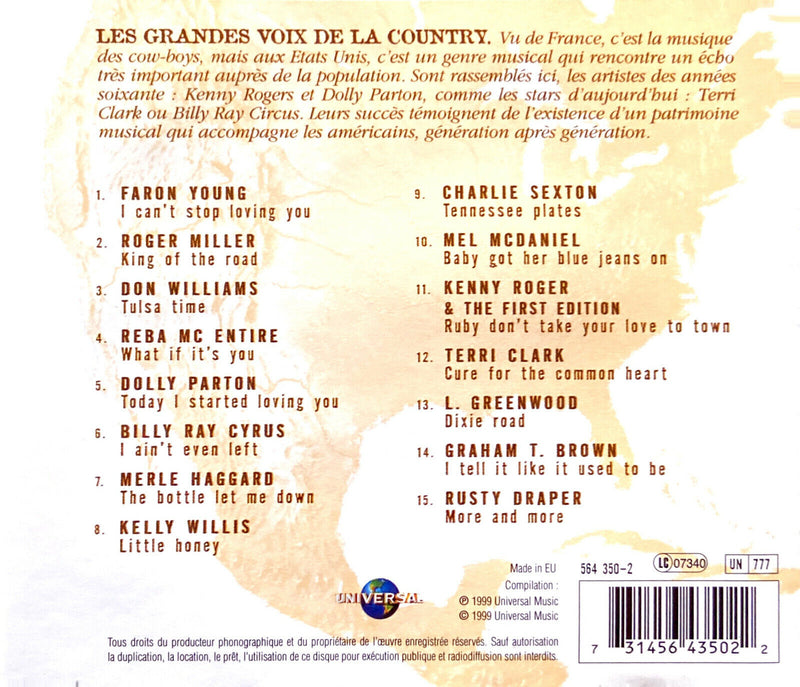 Compilation CD Les Grandes Voix De La Country - France (EX+/VG+)