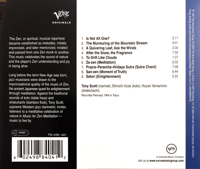 Tony Scott CD Music For Zen Meditation And Other Joys - Europe (M/M)