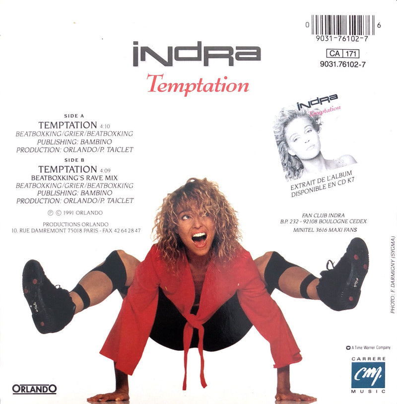 Indra ‎7" Temptation - France (EX+/EX+)